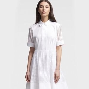 DKNY Short sleeve White Poplin A-LINE DRESS NWT